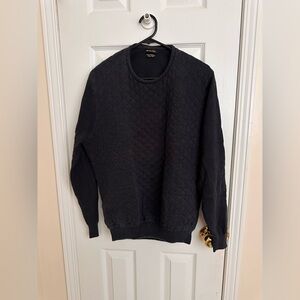 Massimo Dutti Quilted navy blue Sweatshirt